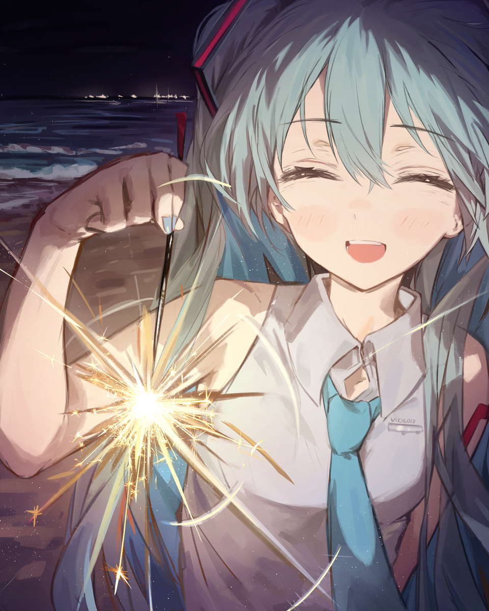 This is a pixiv picture whose title is 線香花火.