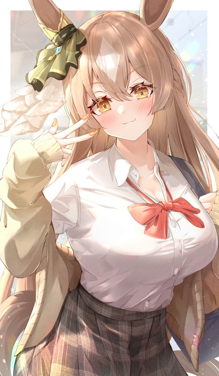 This is a pixiv picture whose title is ギャル制服キタサト！.