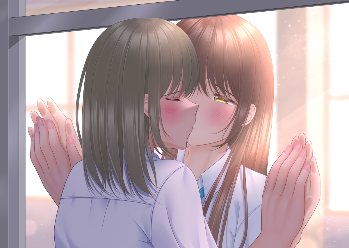 This is a pixiv picture whose title is 初めてはガラス越しで…。.