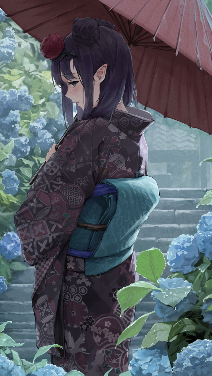 This is a pixiv picture whose title is Ina in the rain.
