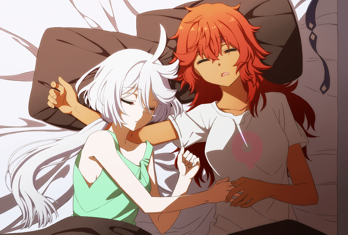 This is a pixiv picture whose title is 眠り.