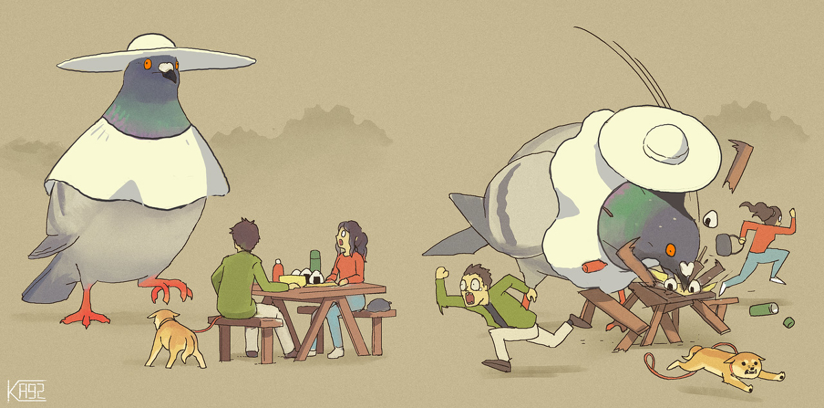 This is a pixiv picture whose title is ハト尺様.