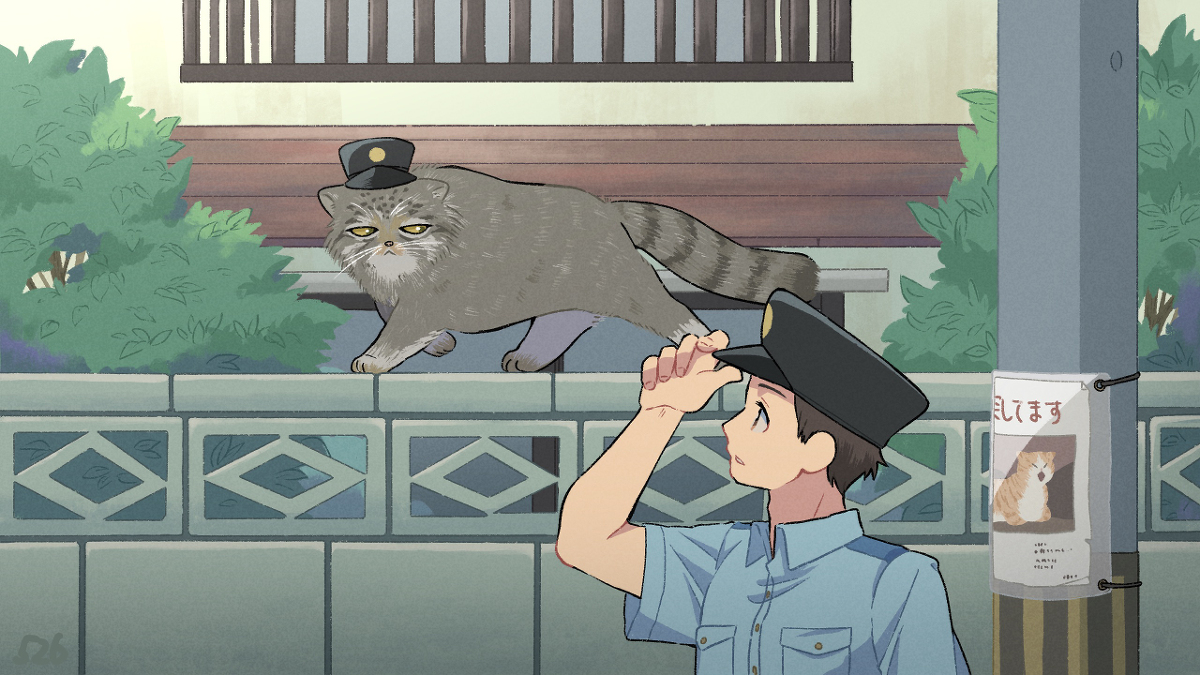 This is a pixiv picture whose title is ねこねこ警察マヌル先輩.