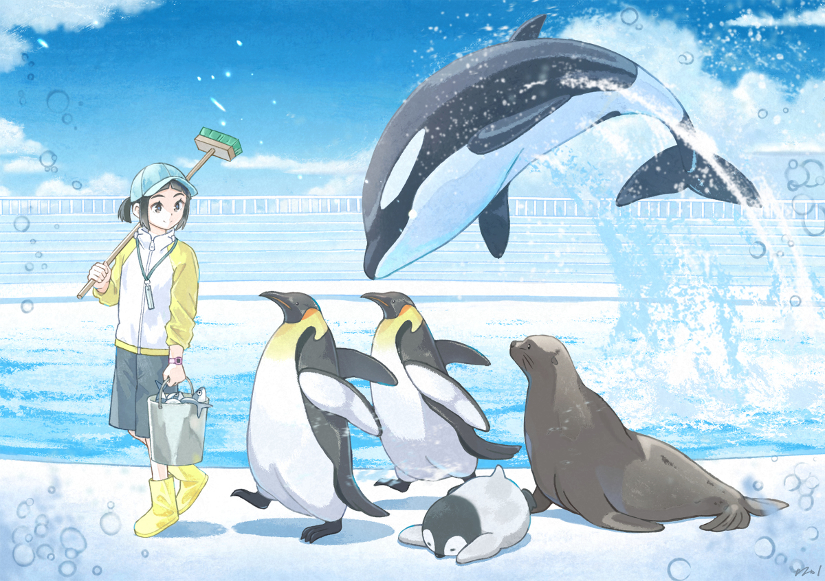 This is a pixiv picture whose title is 水族館に昼がきた.