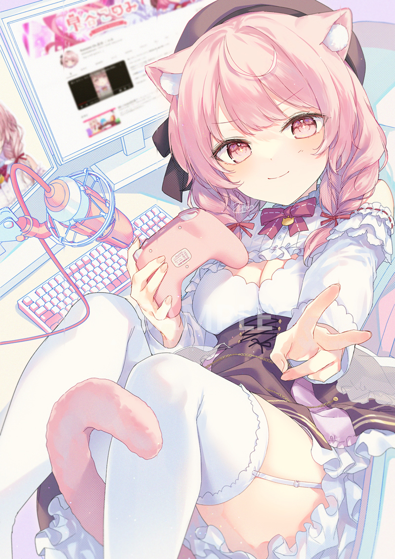 This is a pixiv picture whose title is 🎀🐈.