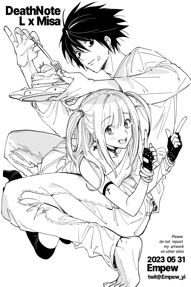 This is a pixiv picture whose title is L x Misa.