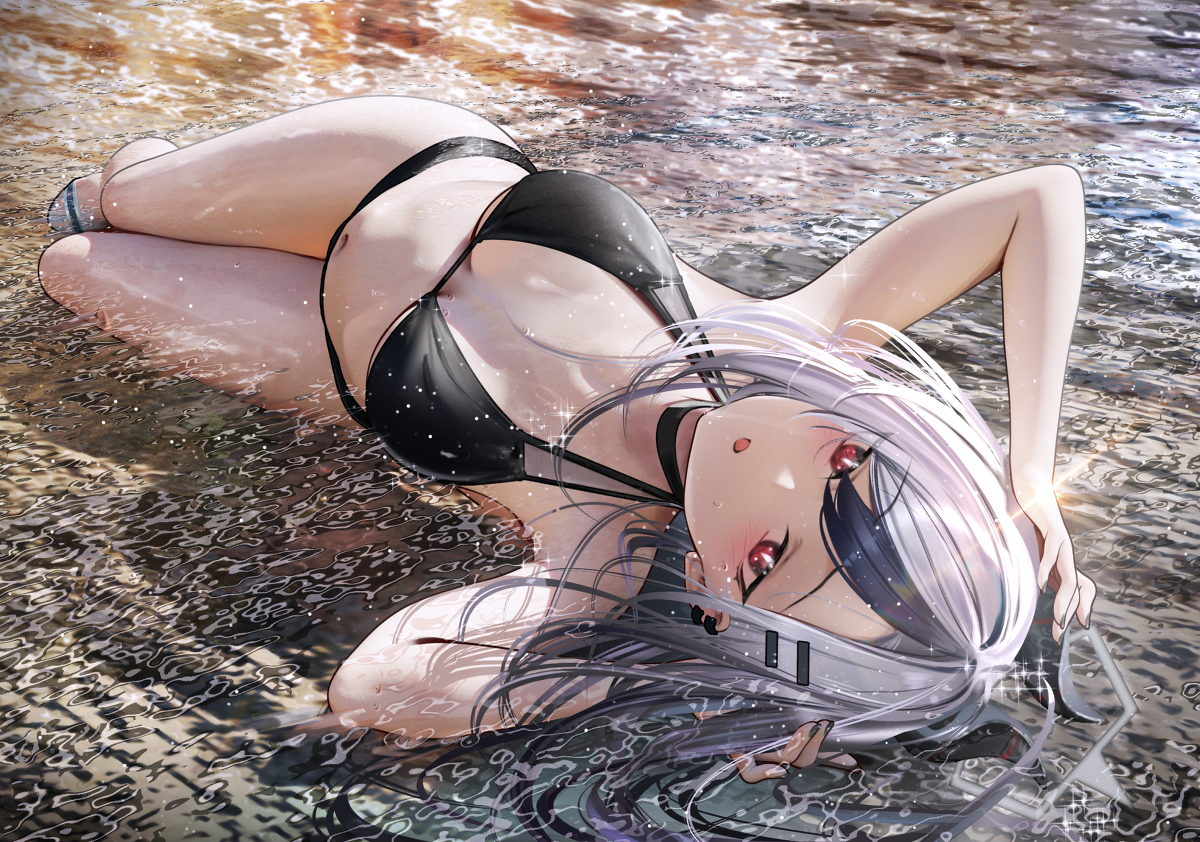 This is a pixiv picture whose title is カヨコ......水着着て.......