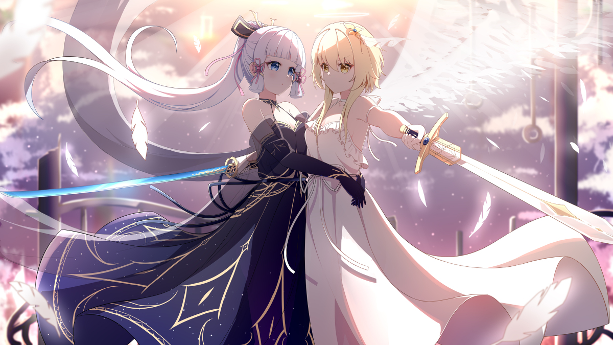 This is a pixiv picture whose title is 荧鹭-天堂坠落-守护.