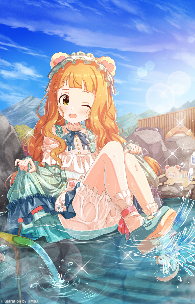 This is a pixiv picture whose title is アイドルと一緒に水遊び！仁奈！.