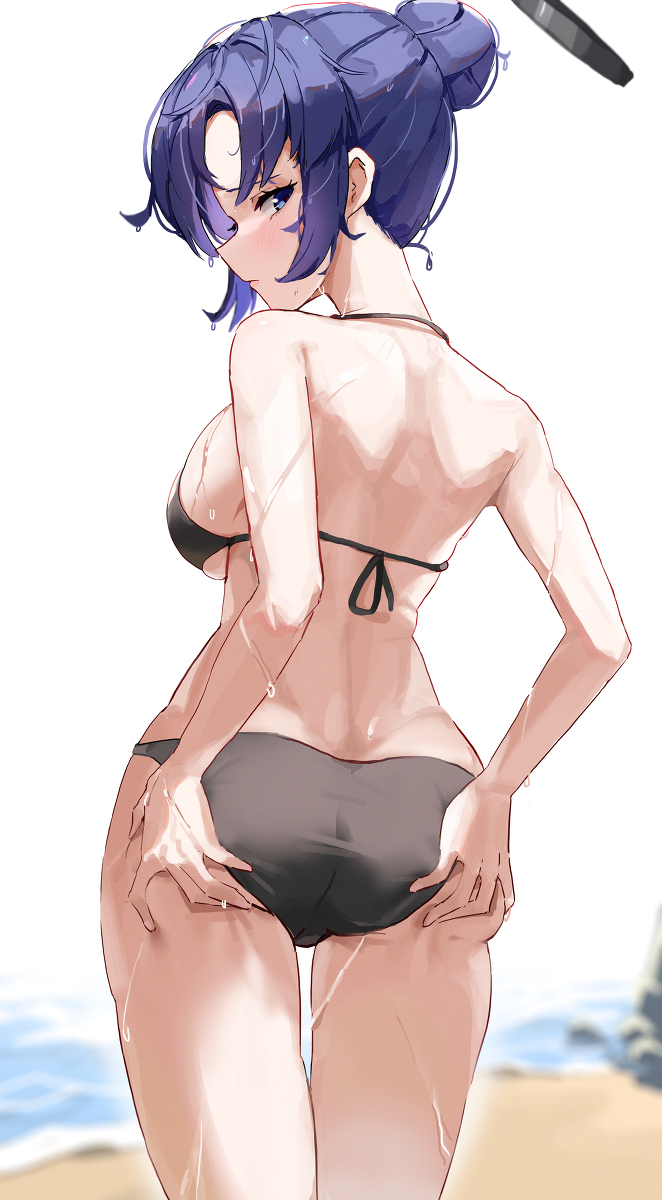 This is a pixiv picture whose title is Yuuka swimsuit.