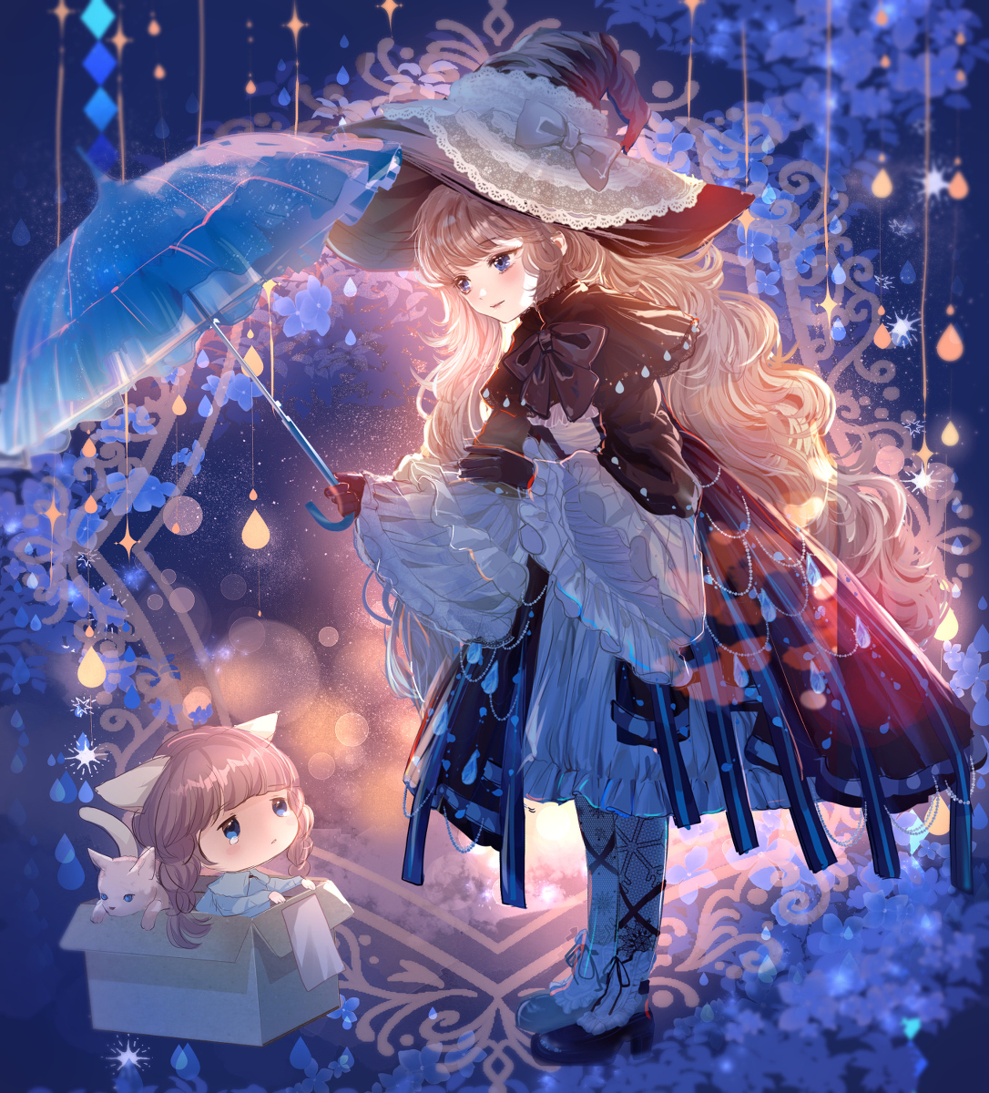 This is a pixiv picture whose title is 雨の日の魔女コーデ(全身版).