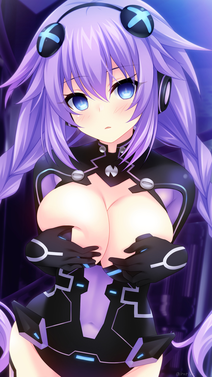 This is a pixiv picture whose title is 洗脳パープルハート.