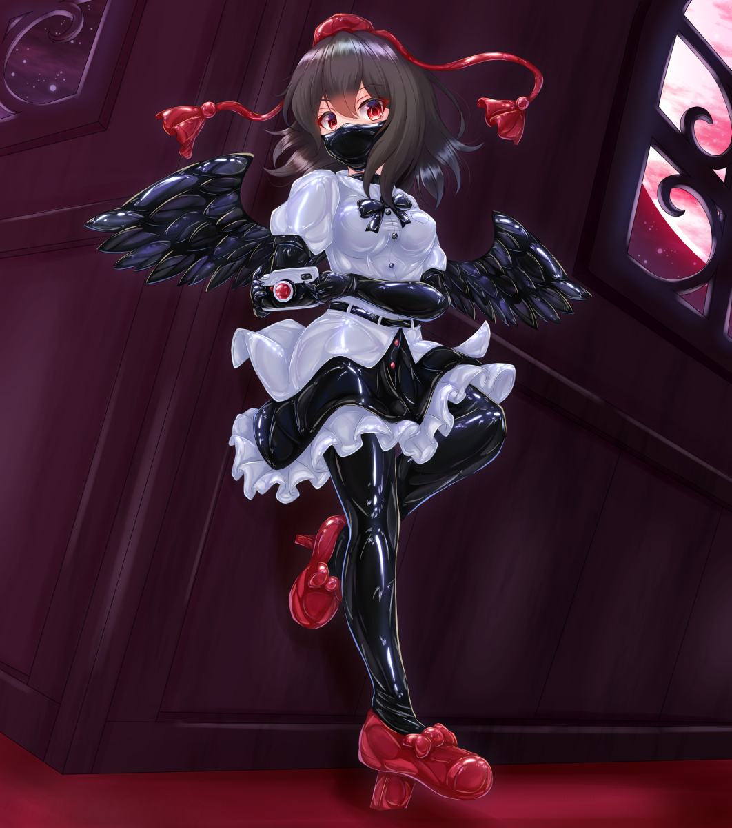 This is a pixiv picture whose title is 【Skeb】ラバー射命丸.