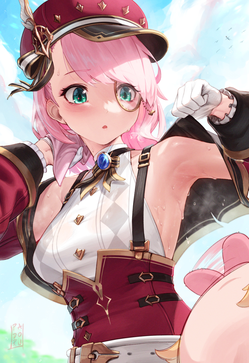 This is a pixiv picture whose title is 汗だくシャルロット.