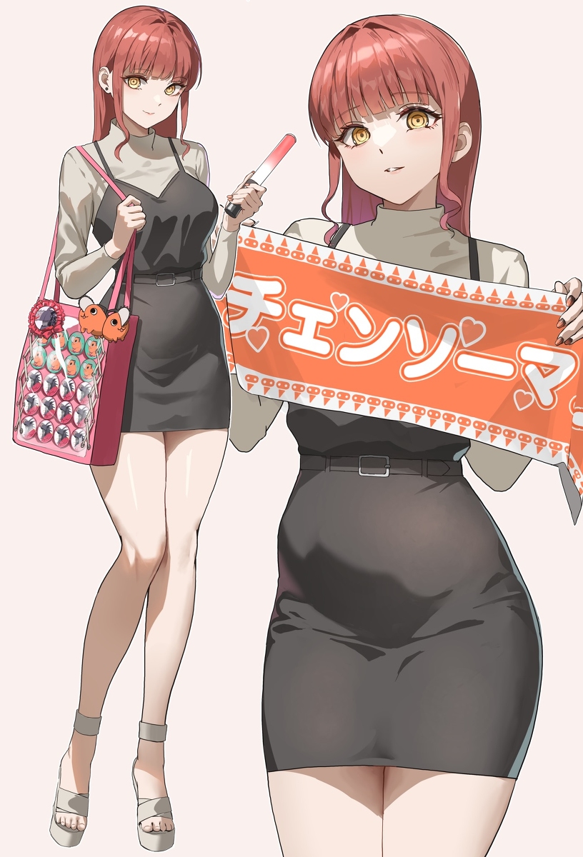 This is a pixiv picture whose title is 推しがいるマキマさん.