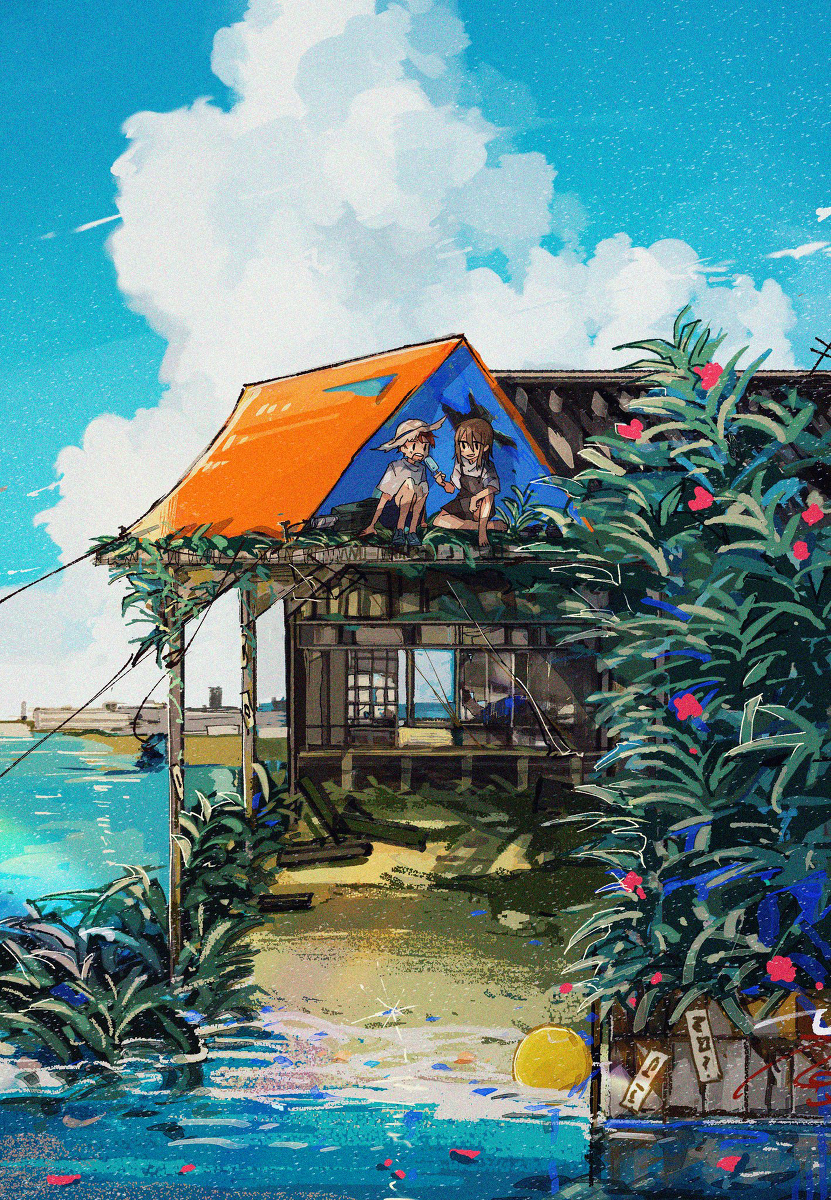 This is a pixiv picture whose title is 初夏の噂話.