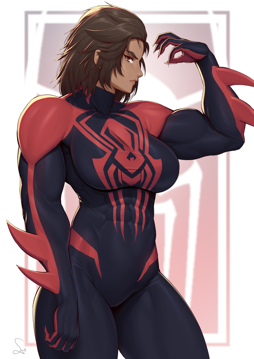 This is a pixiv picture whose title is Spiderwoman 2099- genderbender.