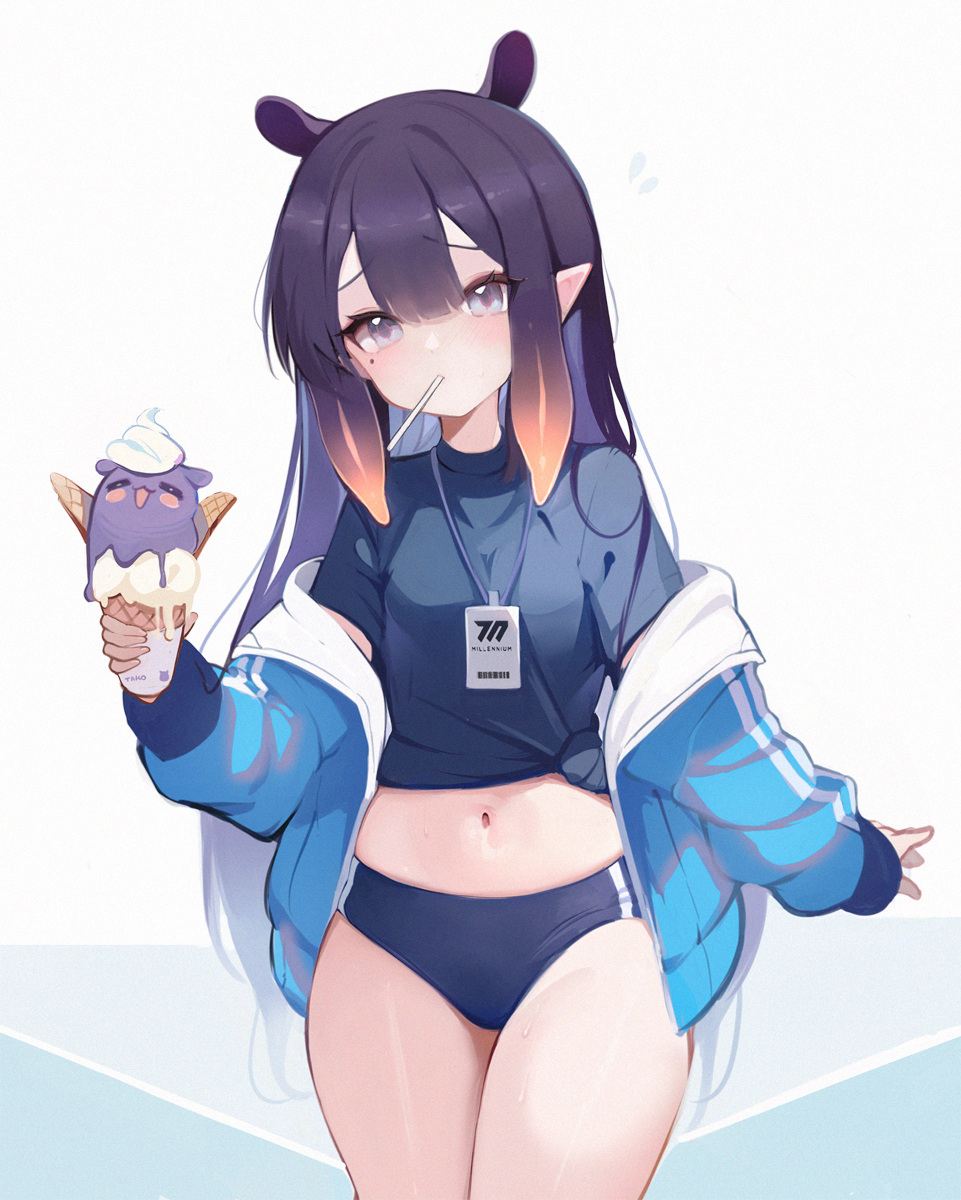 This is a pixiv picture whose title is Hayase Yuuka's gym outfit.