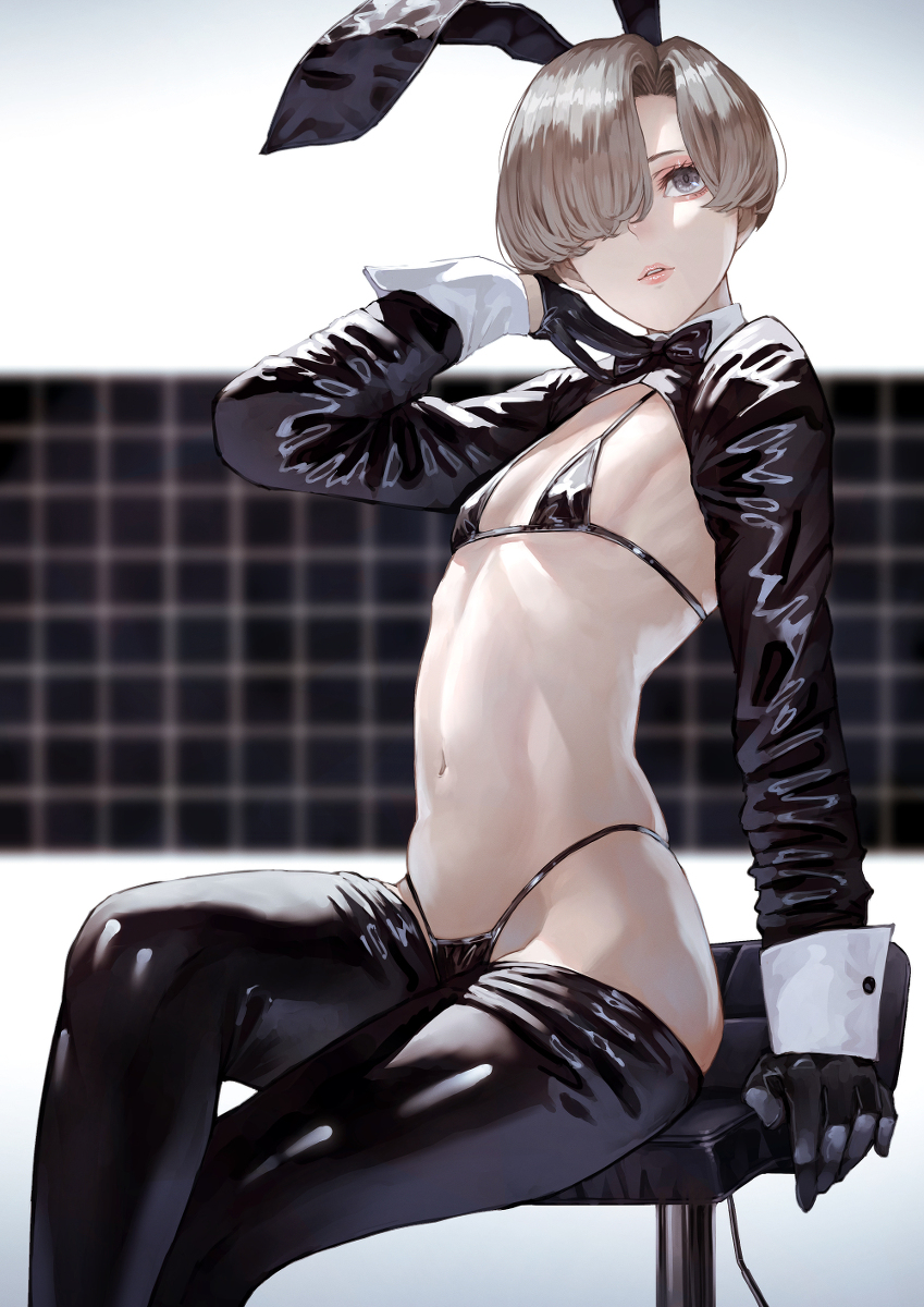 This is a pixiv picture whose title is 逆バニー.