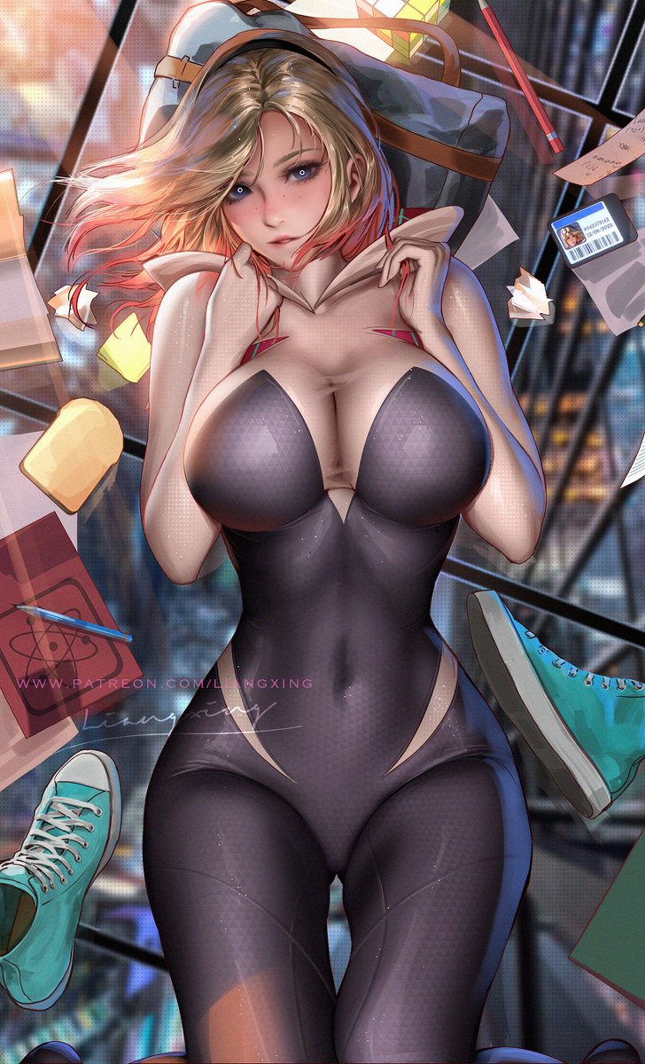 This is a pixiv picture whose title is Spider Gwen.