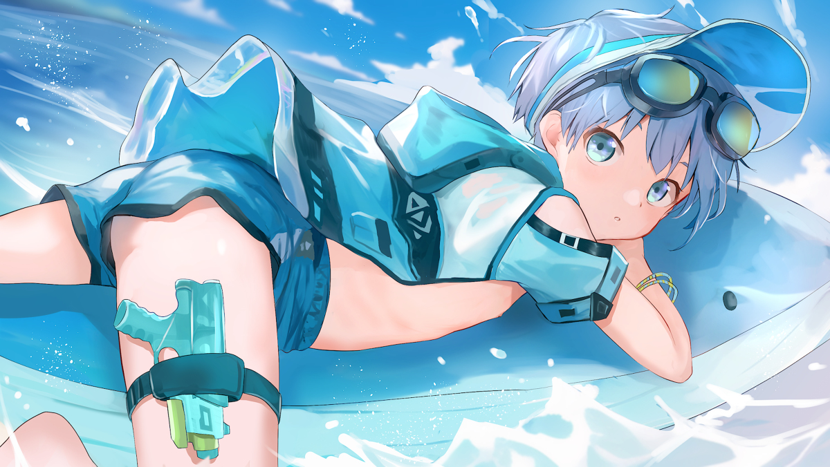 This is a pixiv picture whose title is 水着少年.