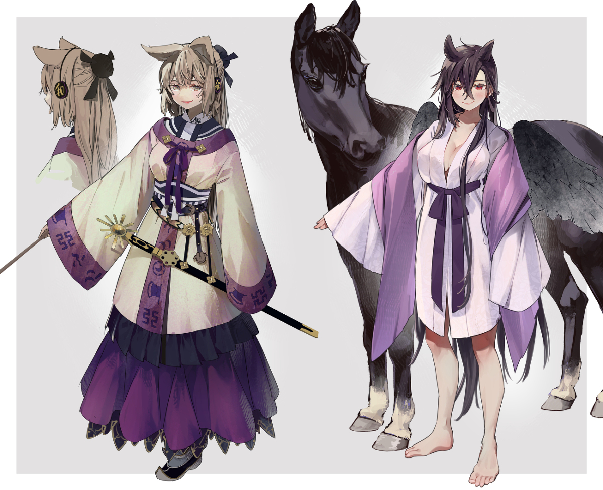 This is a pixiv picture whose title is さきみこ過去編.