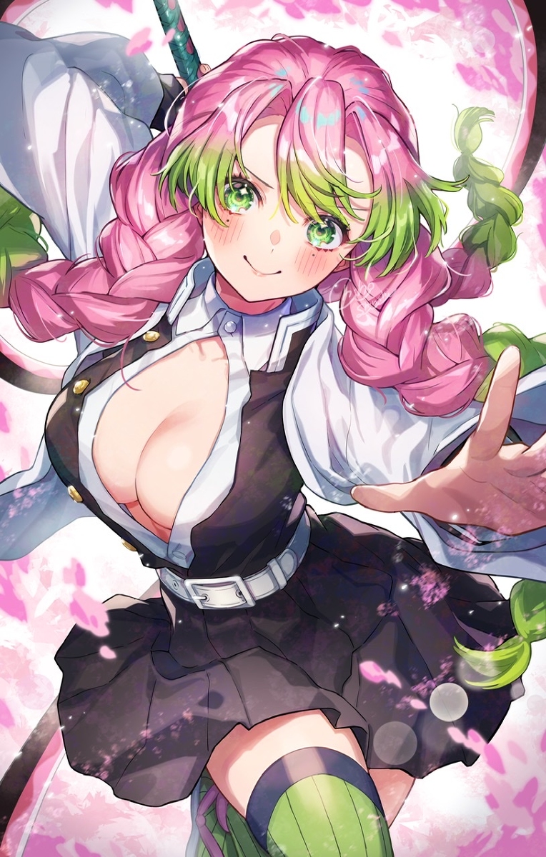 This is a pixiv picture whose title is 恋柱・甘露寺蜜璃.