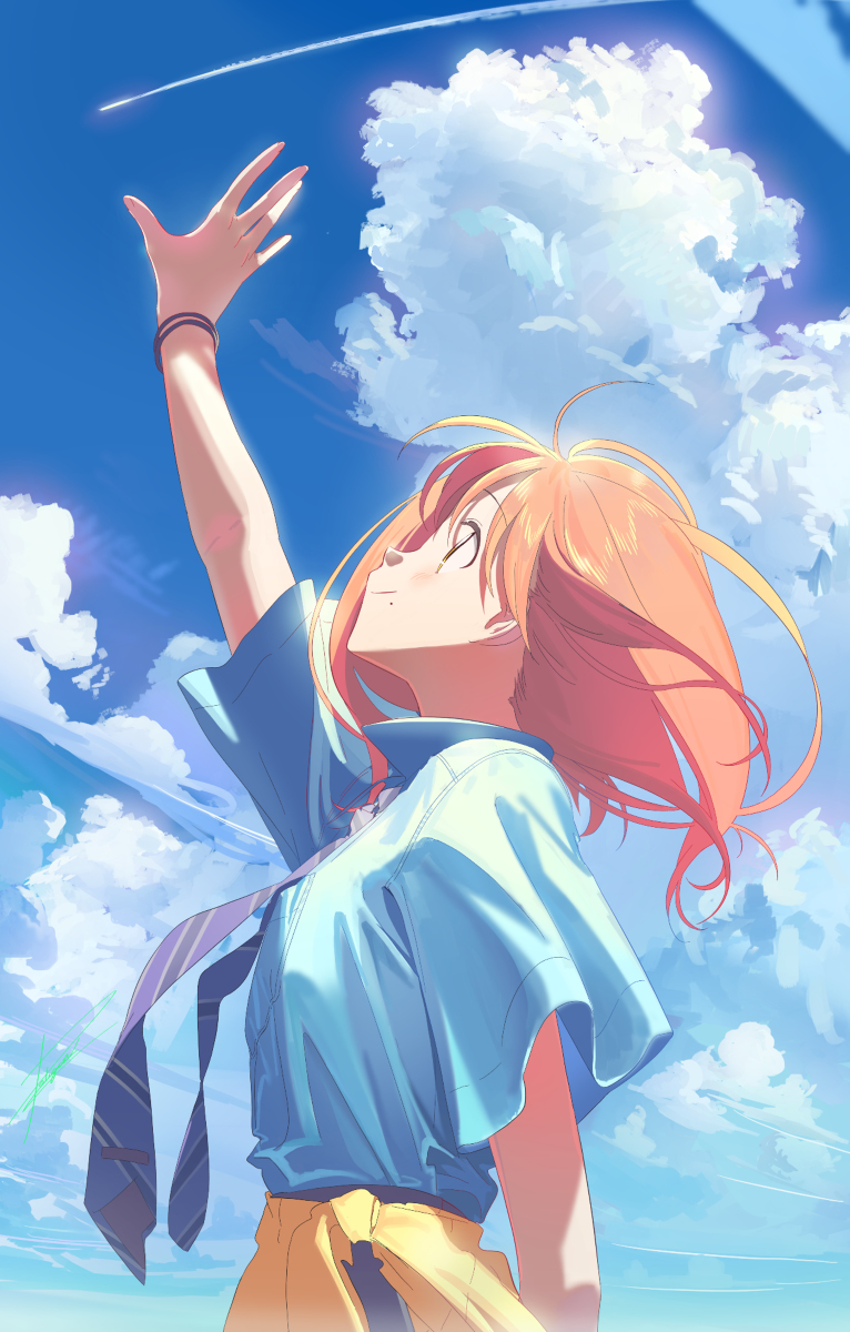 This is a pixiv picture whose title is 高雲を　越えて遥々　どこへ行く.
