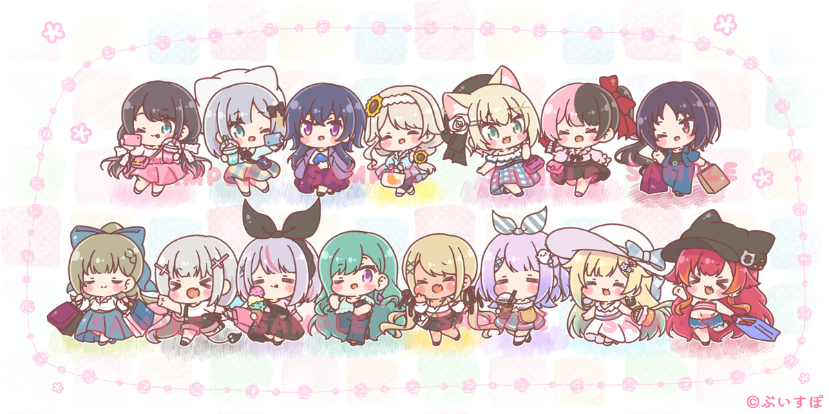 This is a pixiv picture whose title is アキバヤバイ × ぶいすぽっ！ 限定コラボグッズSD.