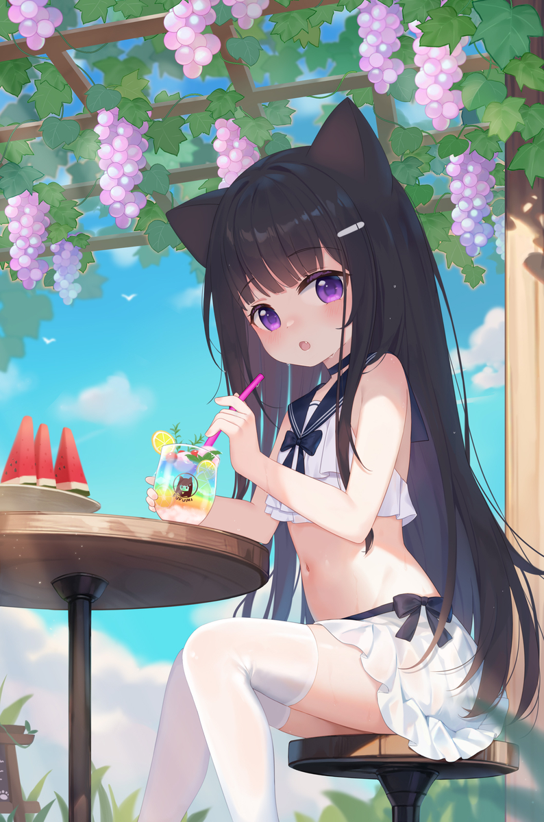 This is a pixiv picture whose title is 夏日冰饮.