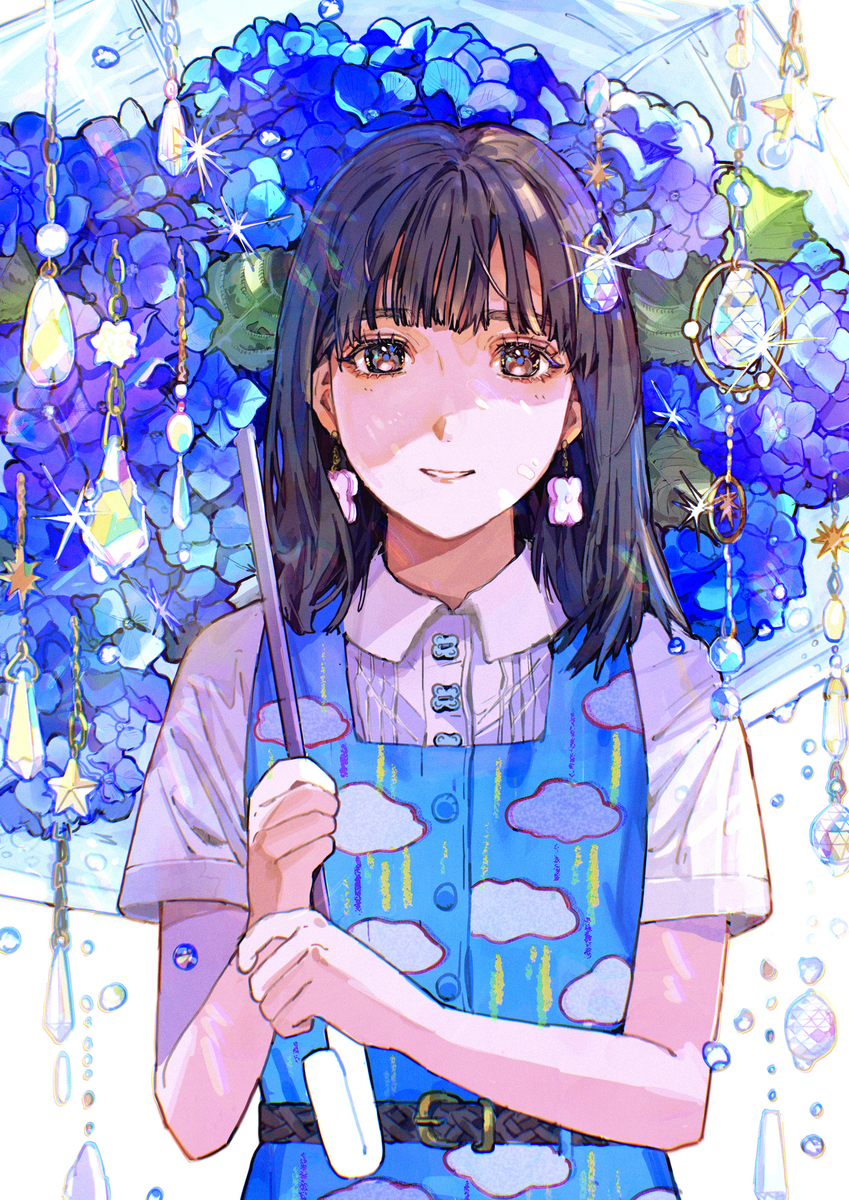 This is a pixiv picture whose title is 「紫陽花のち晴れ」.