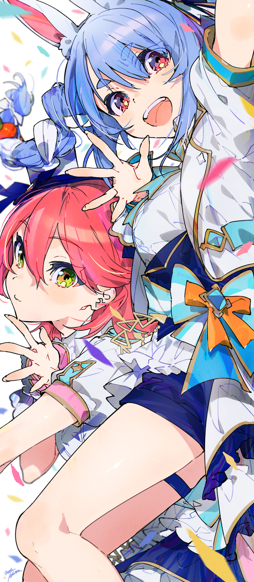 This is a pixiv picture whose title is ぺこみこ.