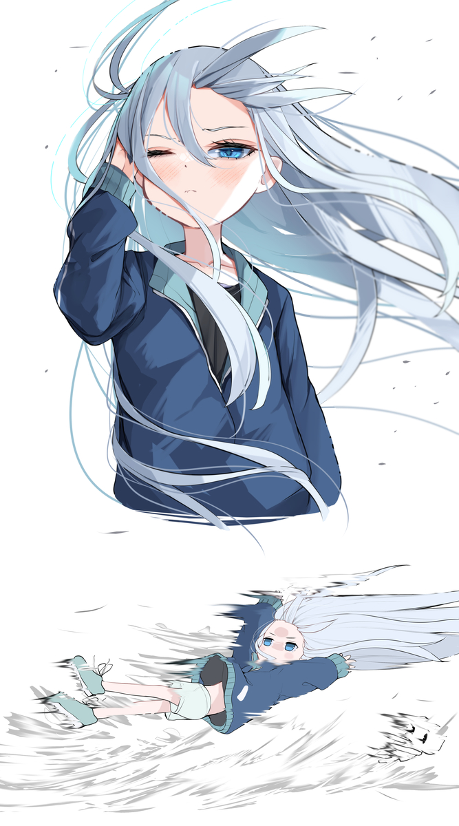 This is a pixiv picture whose title is 強風.