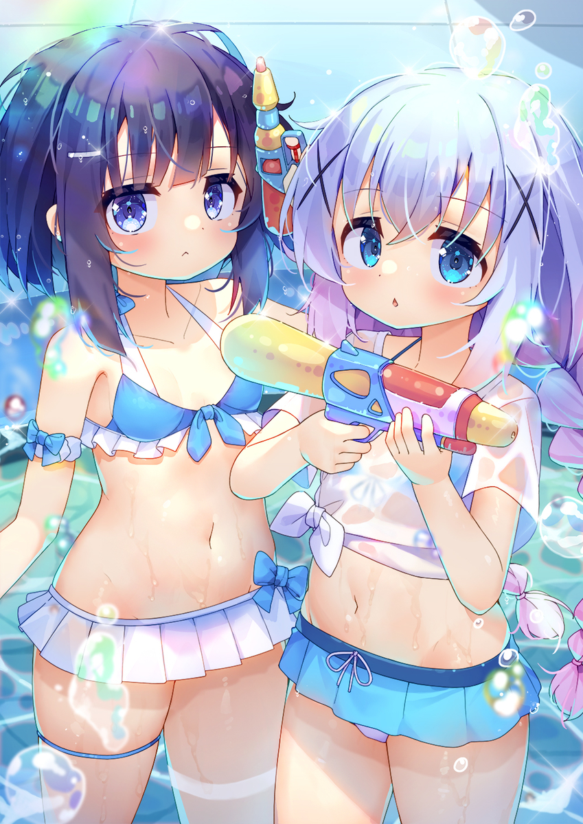 This is a pixiv picture whose title is 水でっぽうゲームしよ！.