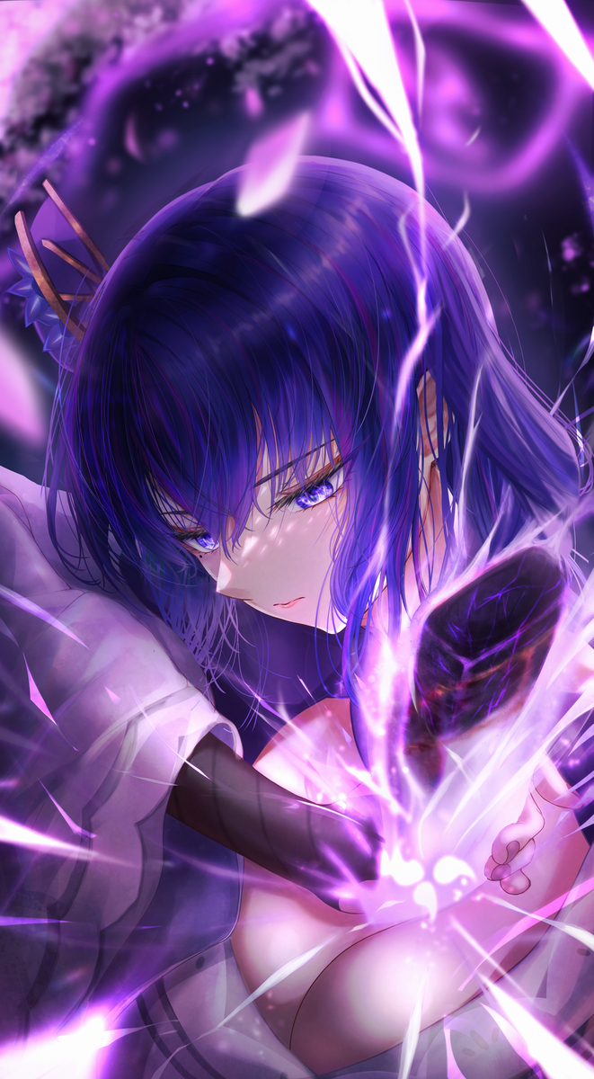 This is a pixiv picture whose title is 雷電将軍.