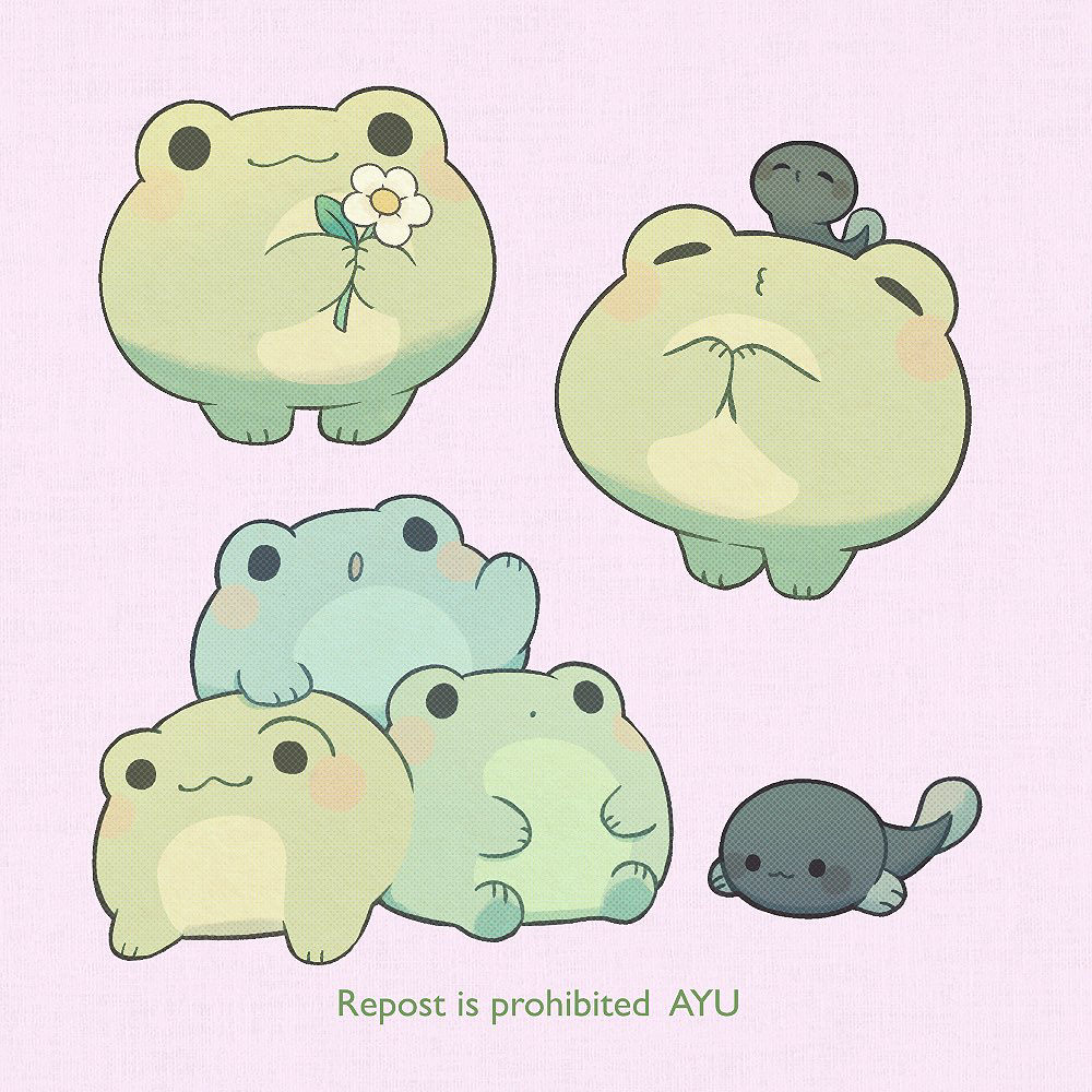 This is a pixiv picture whose title is ROUND FROG.