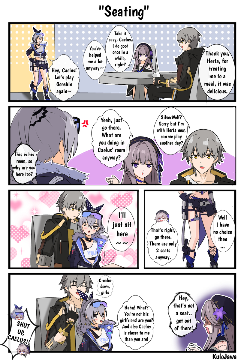 This is a pixiv picture whose title is SilverWolf vs Herta.