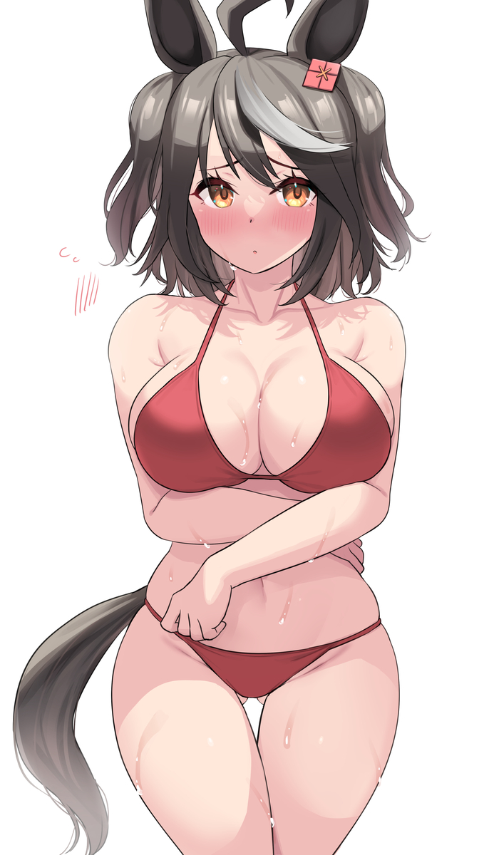 This is a pixiv picture whose title is 水着キタちゃん（加筆ver）.