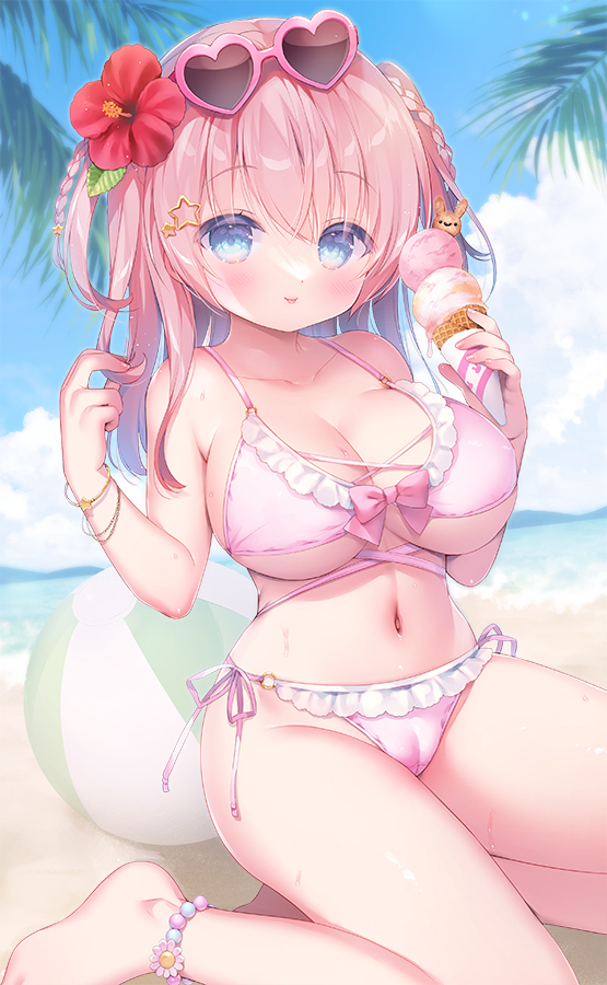 This is a pixiv picture whose title is ひと休みしよっ🍨🌺.