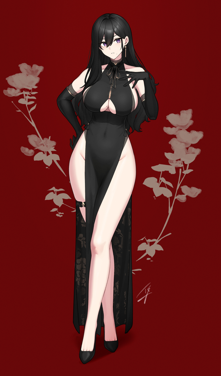 This is a pixiv picture whose title is 🖤🖤🖤.