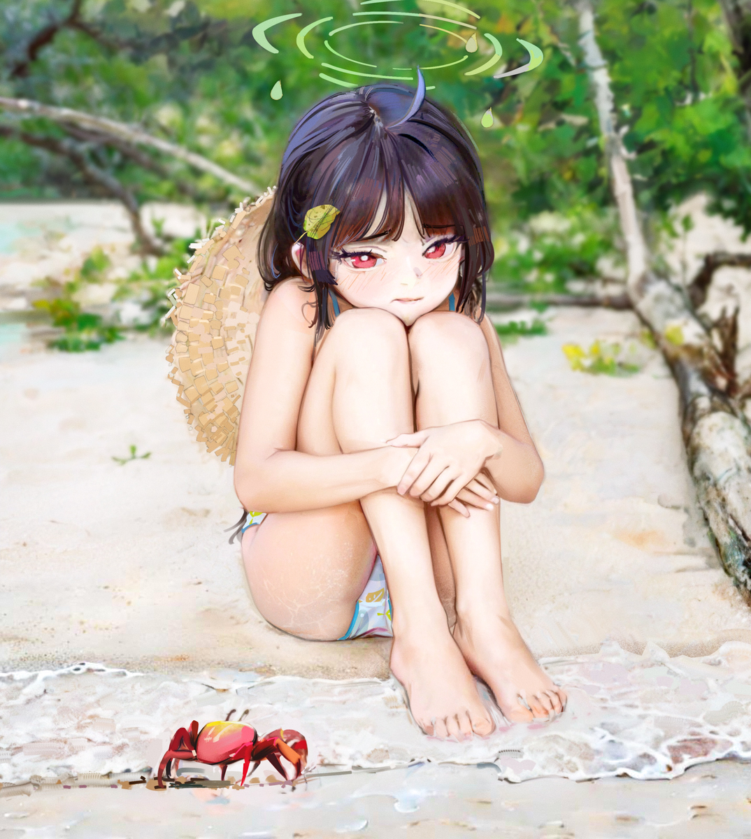 This is a pixiv picture whose title is 🐰🏝️🦀.