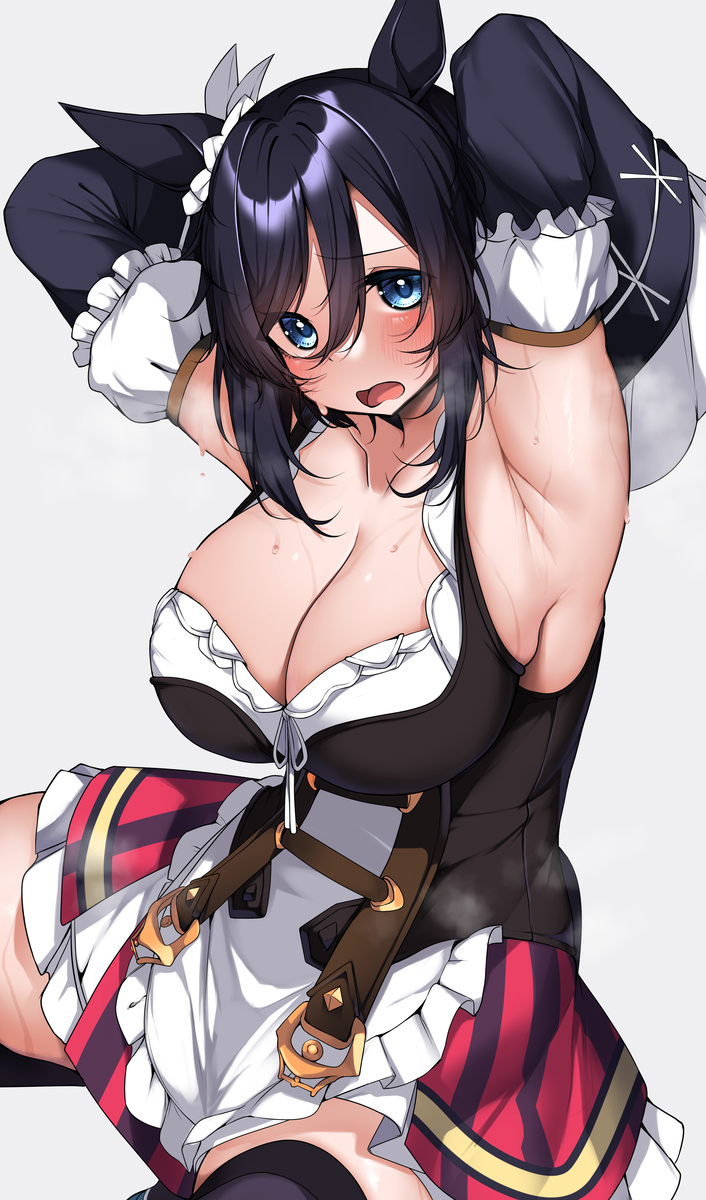 This is a pixiv picture whose title is レース後に放熱しているエイシンフラッシュ.