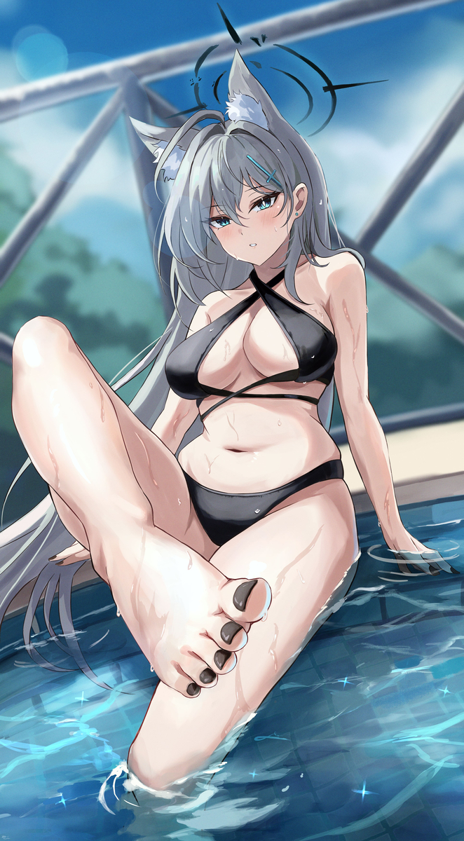 This is a pixiv picture whose title is 水着クロコ.
