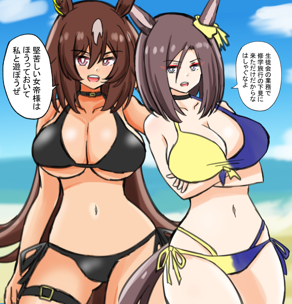 This is a pixiv picture whose title is ルドルフ好みのウマ娘に囲まれた！.