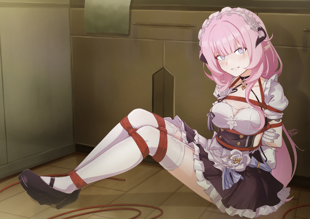 This is a pixiv picture whose title is Elysia Tied up.