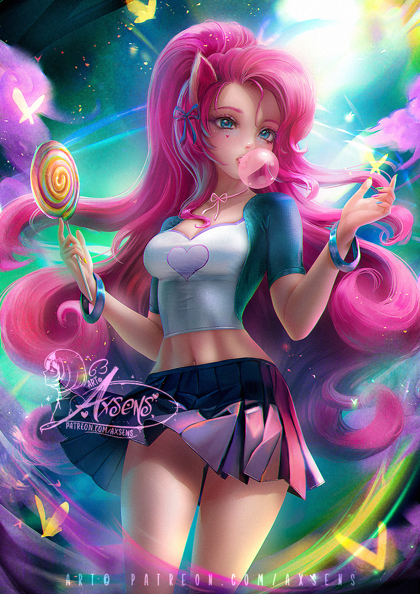 This is a pixiv picture whose title is ピンキーパイ  擬人化 / Gijinka Pinkie Pie.