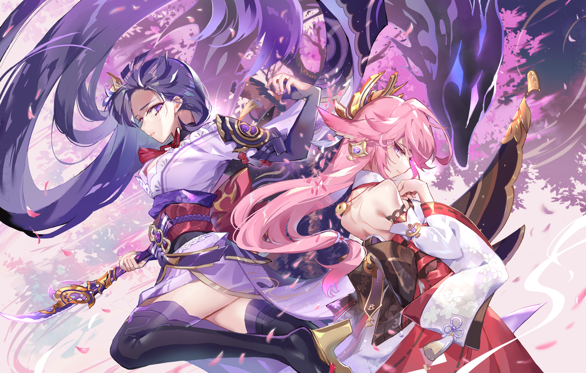 This is a pixiv picture whose title is 影と神子.