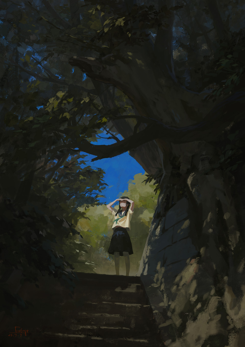 This is a pixiv picture whose title is 夏の木漏れ日.