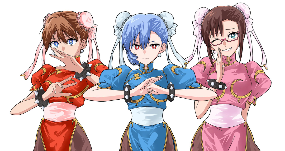 This is a pixiv picture whose title is エヴァンゲリオン×ストリートファイター.