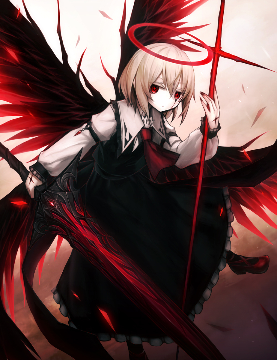 This is a pixiv picture whose title is 紅黒の幻想.